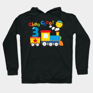 I'm 3 Birthday Boy 3rd Bday Train Car Fire Truck Hoodie